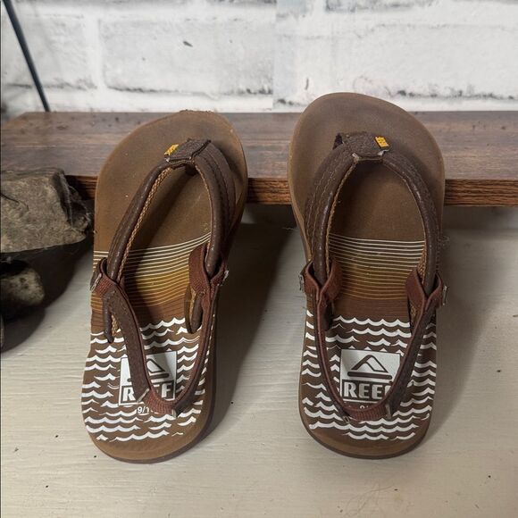 Reef Brown Toddler Flip Flops Shoes Size 8 - Picture 4 of 5